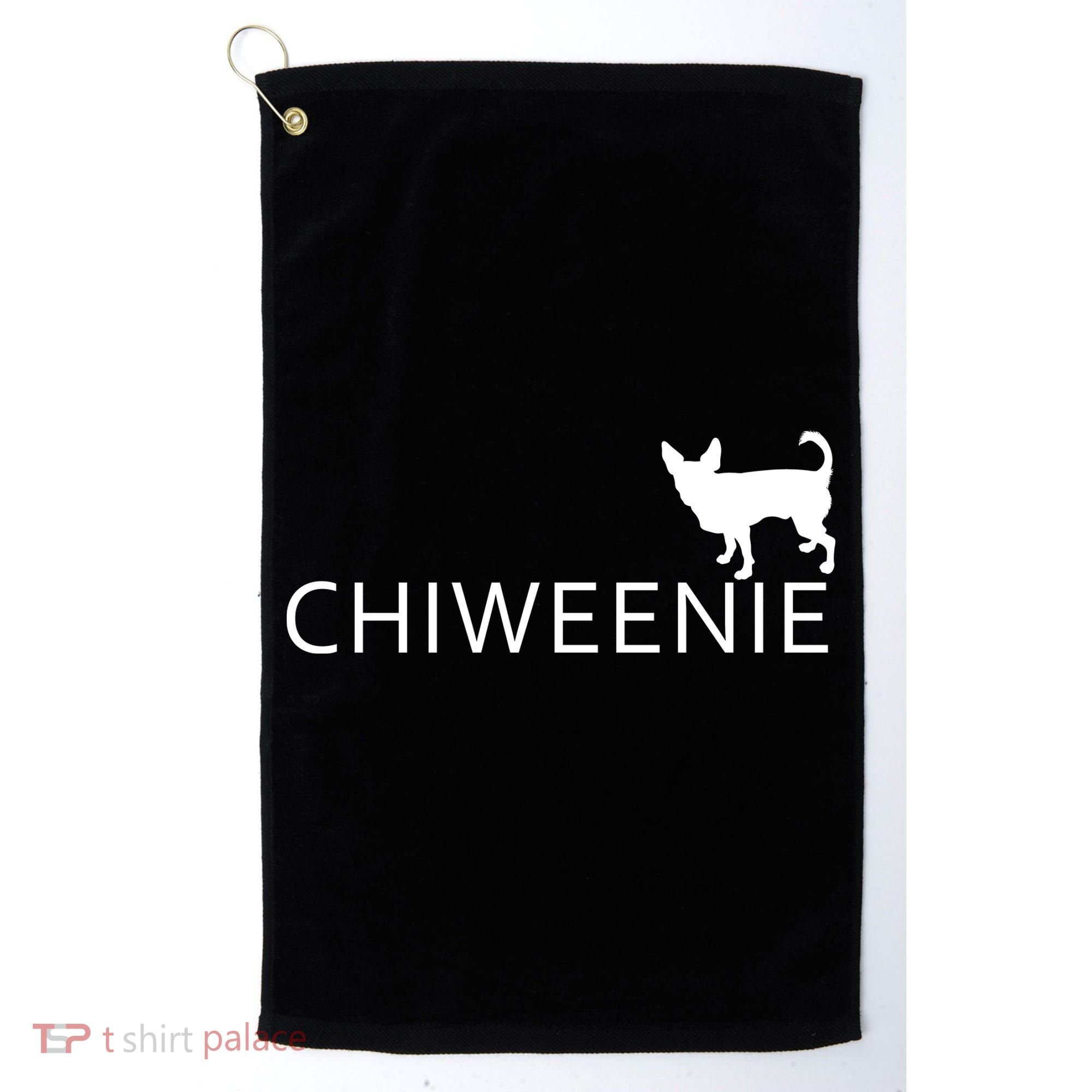 Chiweenie Dog Funny Logo Golf Towel