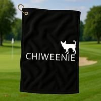 Chiweenie Dog Funny Logo Golf Towel thumb 1