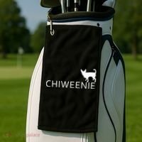 Chiweenie Dog Funny Logo Golf Towel thumb 2