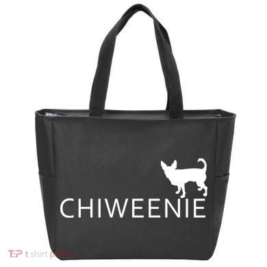 Chiweenie Dog Funny Logo Tote Bag