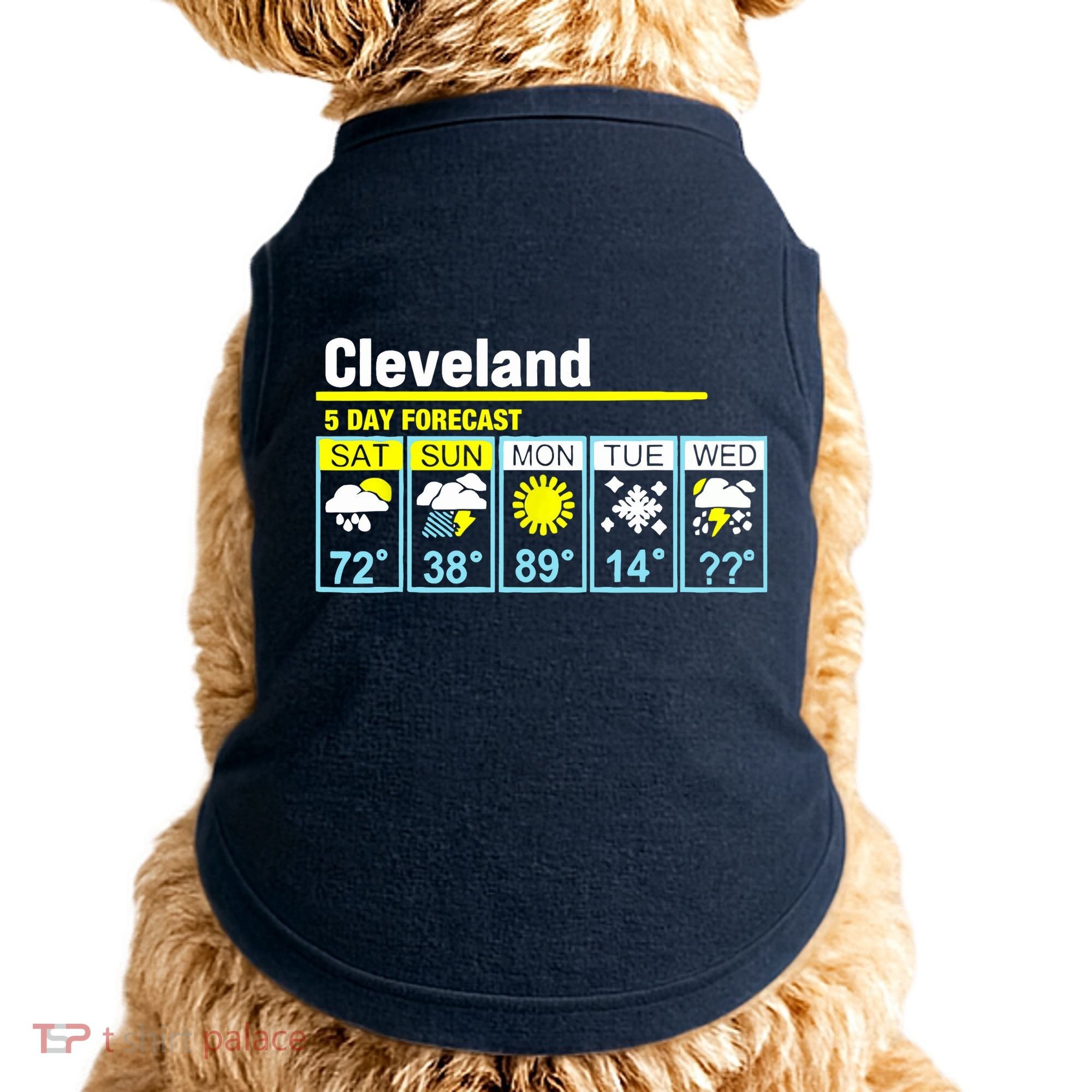 Cleveland-5 Day Forecast Funny Doggie Tank