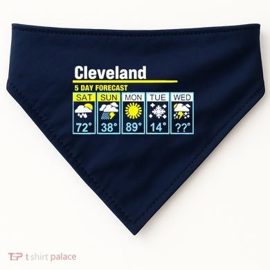 Cleveland-5 Day Forecast Funny USA-Made Doggie Bandana