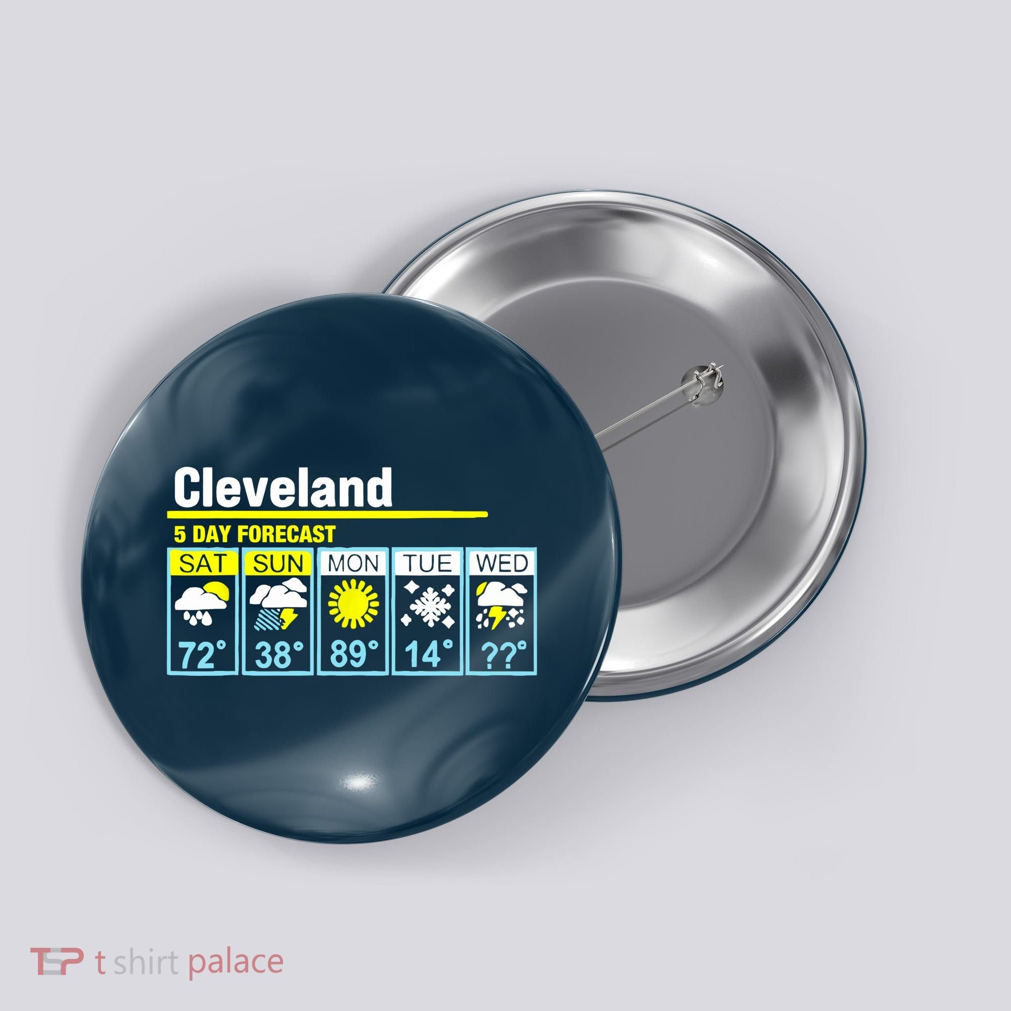Cleveland-5 Day Forecast Funny Button