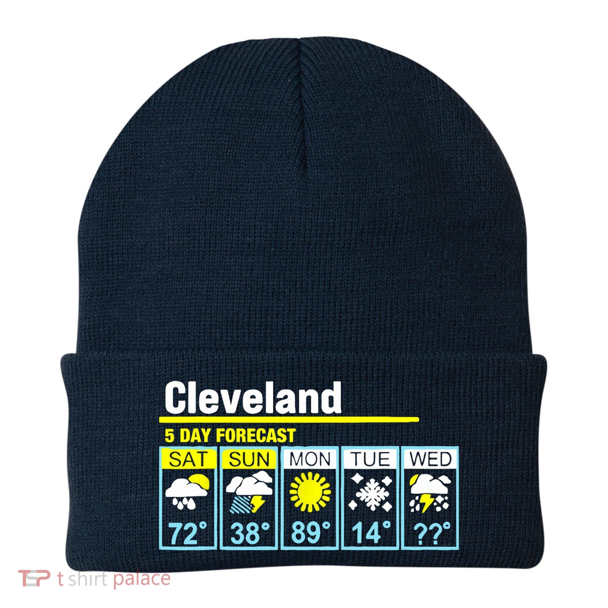 Cleveland-5 Day Forecast Funny Beanie
