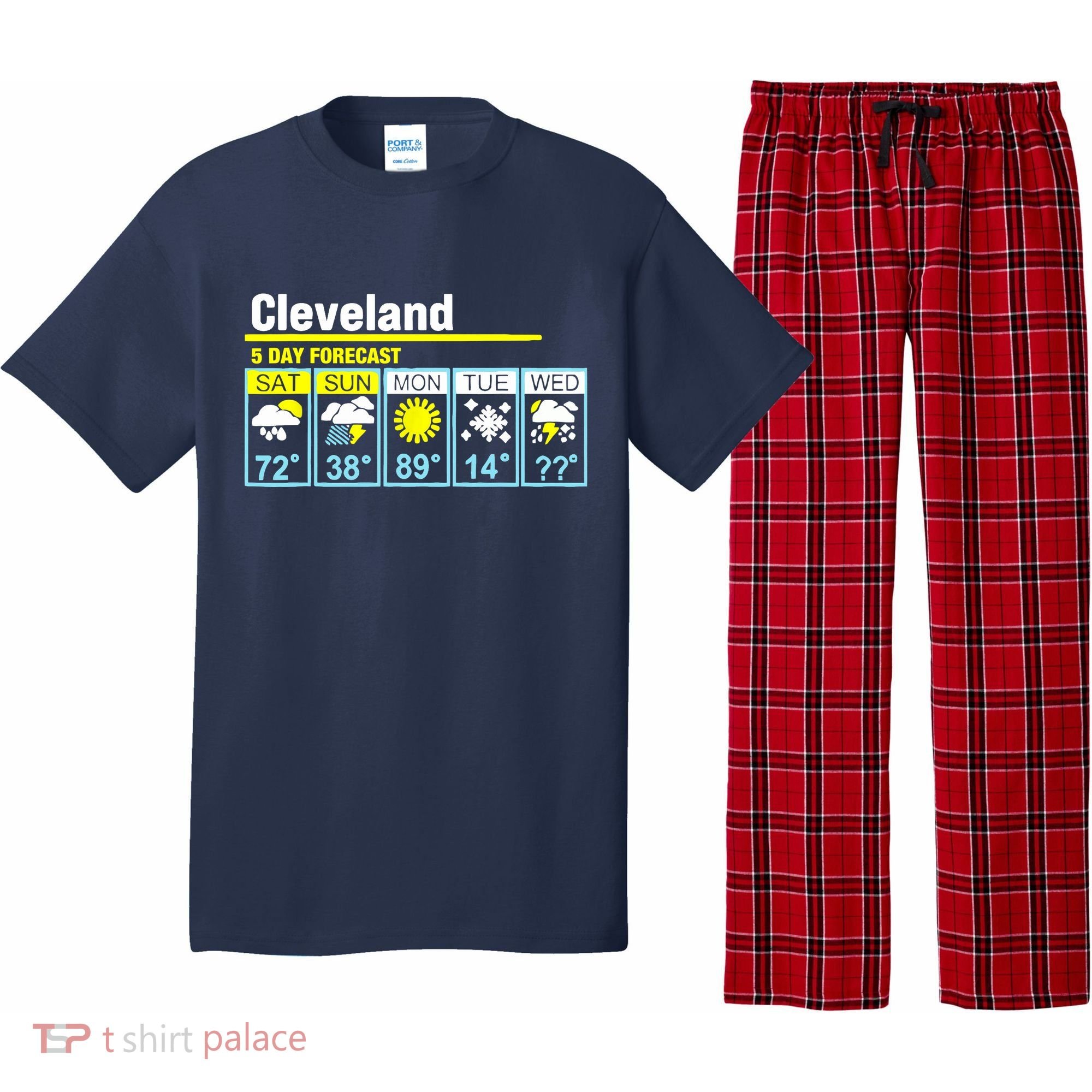 Cleveland-5 Day Forecast Funny Pajama Set