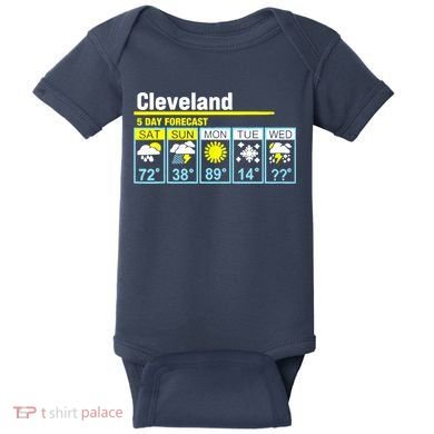 Cleveland-5 Day Forecast Funny Baby Bodysuit