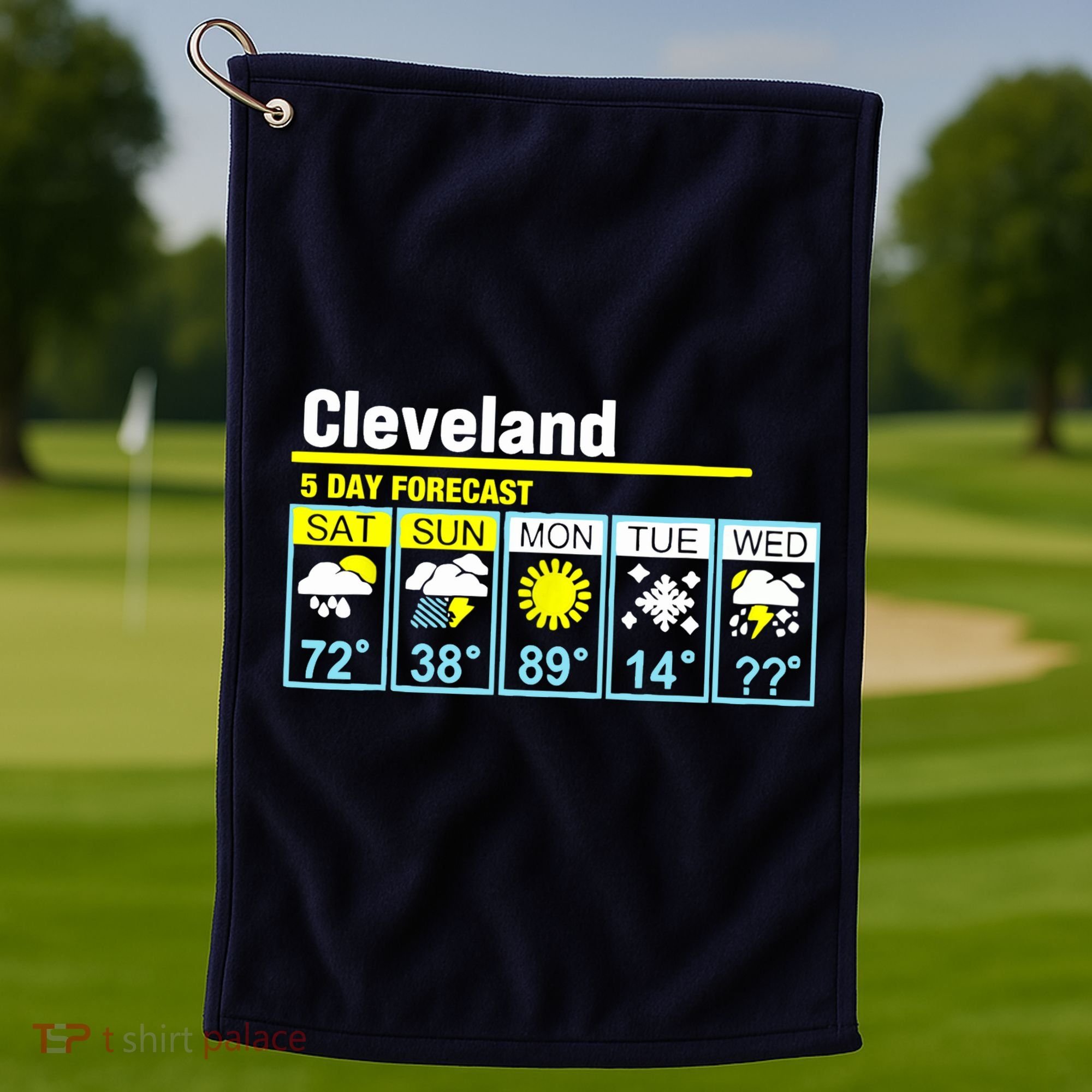 Cleveland-5 Day Forecast Funny Golf Towel