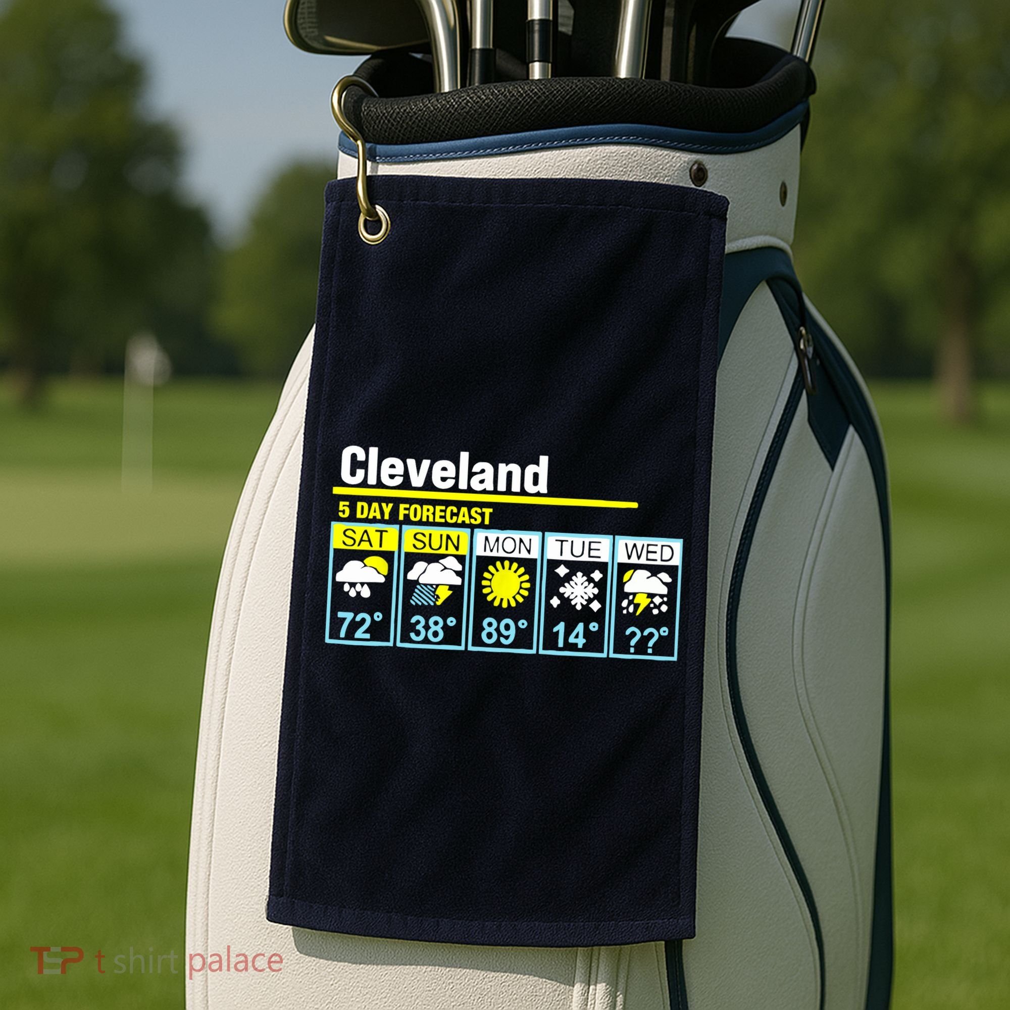 Cleveland-5 Day Forecast Funny Golf Towel