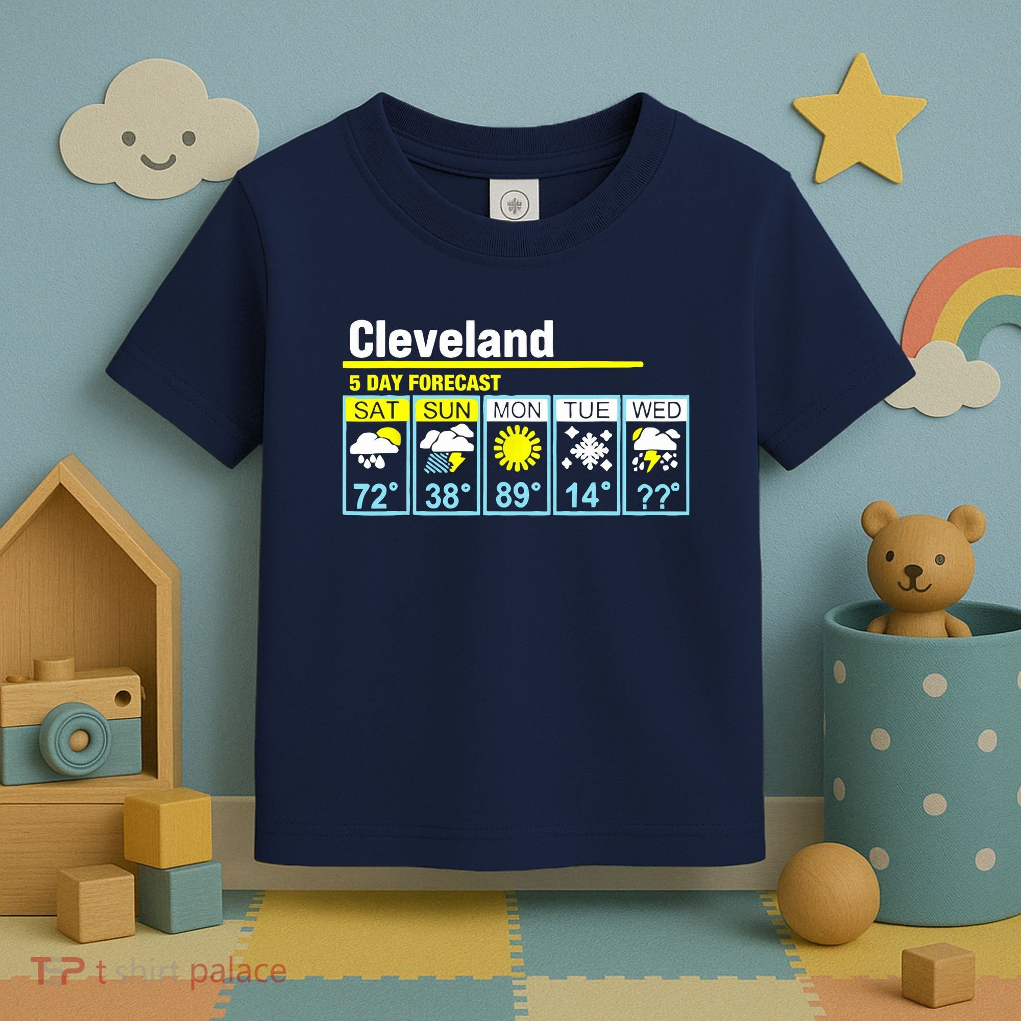 Cleveland-5 Day Forecast Funny Toddler T-Shirt