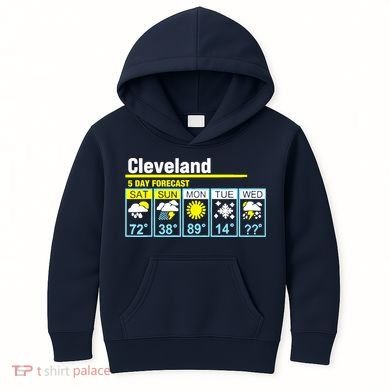 Cleveland-5 Day Forecast Funny Kids Hoodie