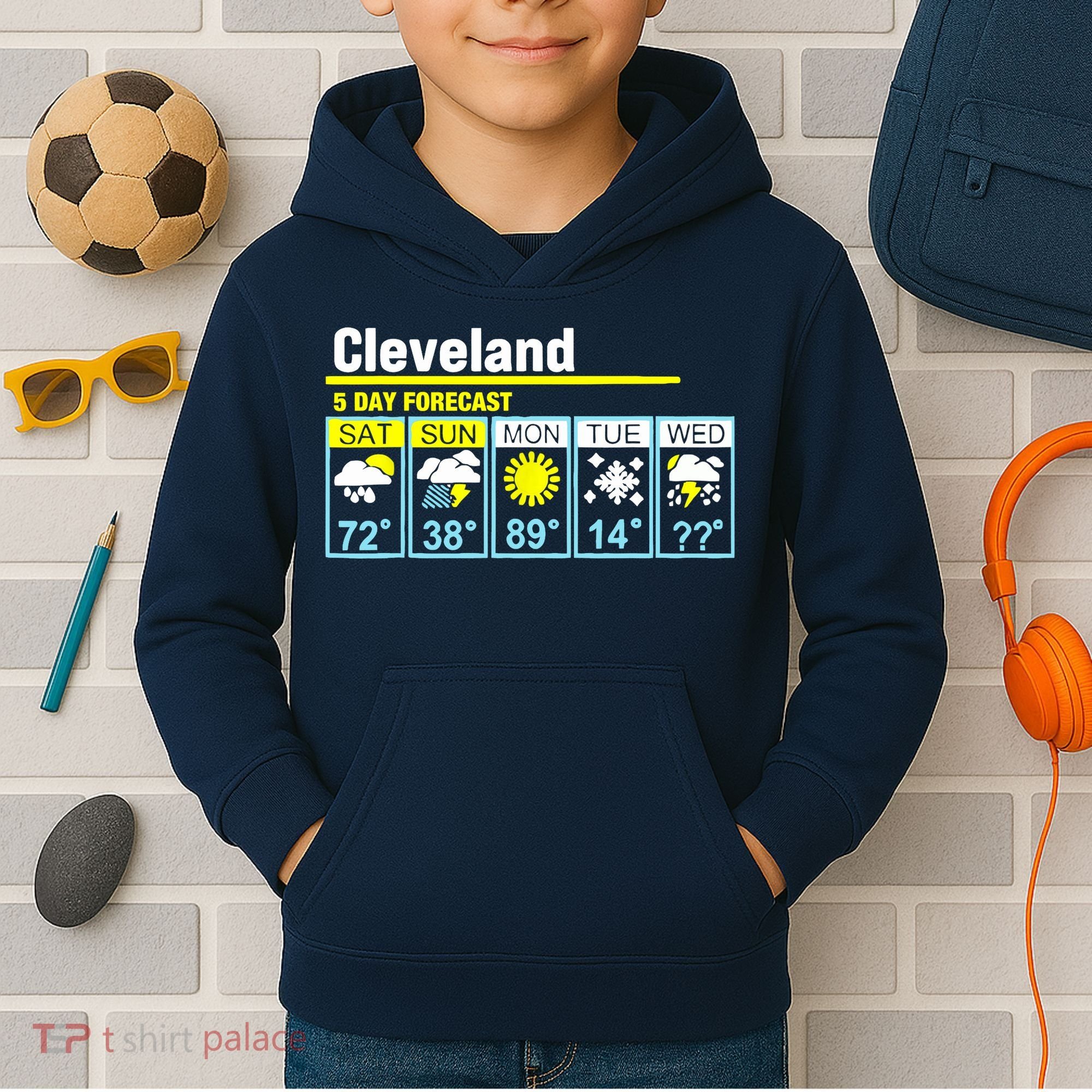 Cleveland-5 Day Forecast Funny Kids Hoodie