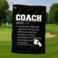 Coach Definition Funny Coach Golf Towel thumb 1