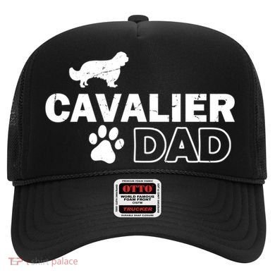 Cavalier Dad Funny Cute Dog Owner Adopt Rescue Fathers Day Gift Hat