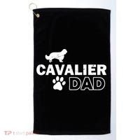 Cavalier Dad Funny Cute Dog Owner Adopt Rescue Fathers Day Gift Golf Towel thumb 0