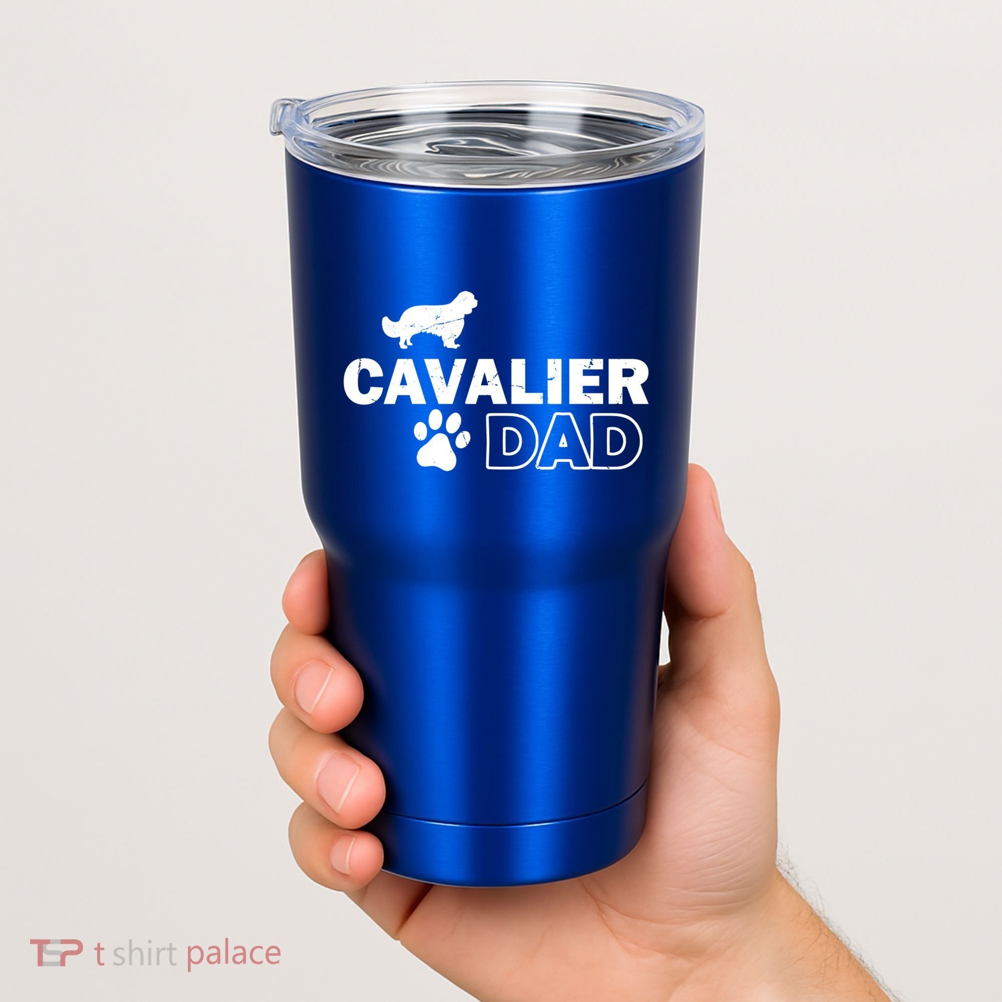 Cavalier Dad Funny Cute Dog Owner Adopt Rescue Fathers Day Gift Tumbler