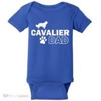 Cavalier Dad Funny Cute Dog Owner Adopt Rescue Fathers Day Gift Baby Bodysuit thumb 0
