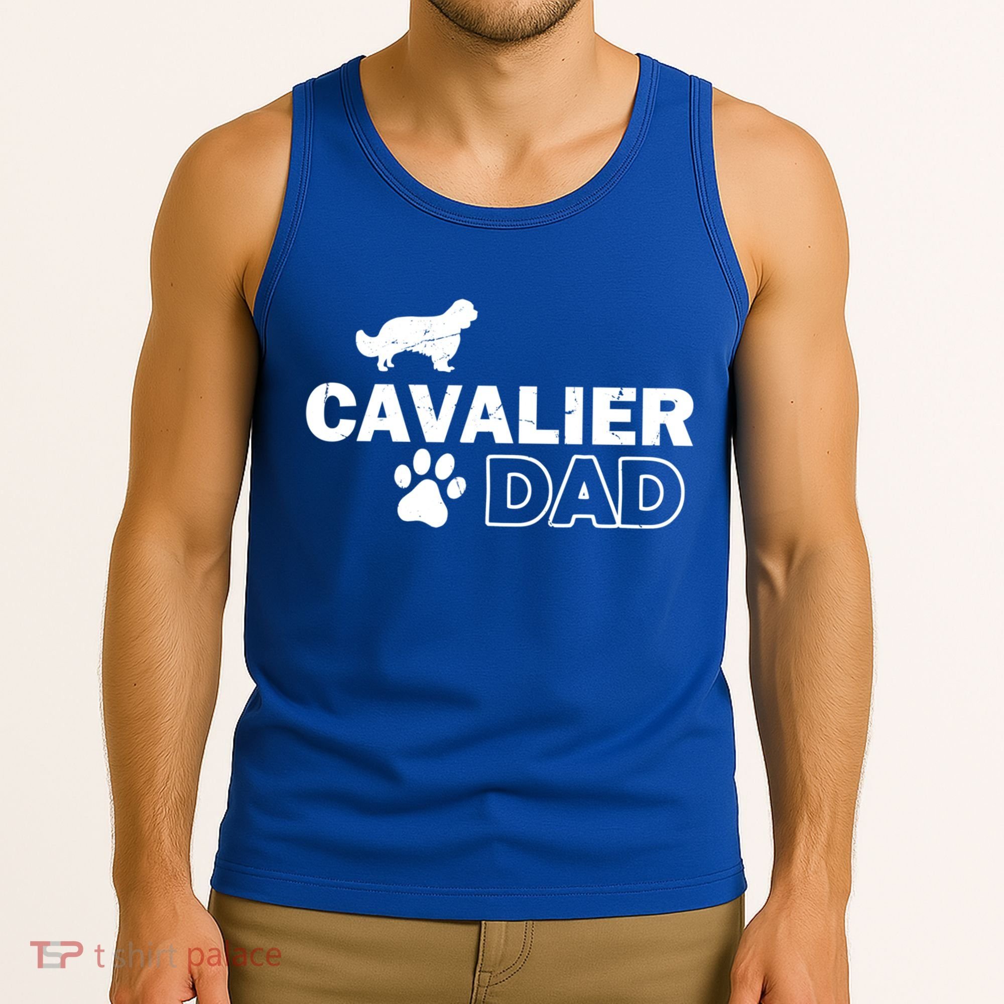 Cavalier Dad Funny Cute Dog Owner Adopt Rescue Fathers Day Gift Tank Top