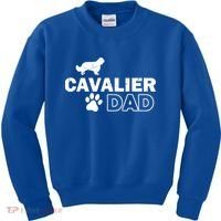 Cavalier Dad Funny Cute Dog Owner Adopt Rescue Fathers Day Gift Kids Sweatshirt thumb 0
