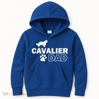 Cavalier Dad Funny Cute Dog Owner Adopt Rescue Fathers Day Gift Kids Hoodie thumb 0