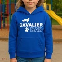 Cavalier Dad Funny Cute Dog Owner Adopt Rescue Fathers Day Gift Kids Hoodie thumb 3
