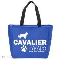 Cavalier Dad Funny Cute Dog Owner Adopt Rescue Fathers Day Gift Tote Bag thumb 0