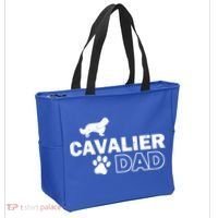 Cavalier Dad Funny Cute Dog Owner Adopt Rescue Fathers Day Gift Tote Bag thumb 2