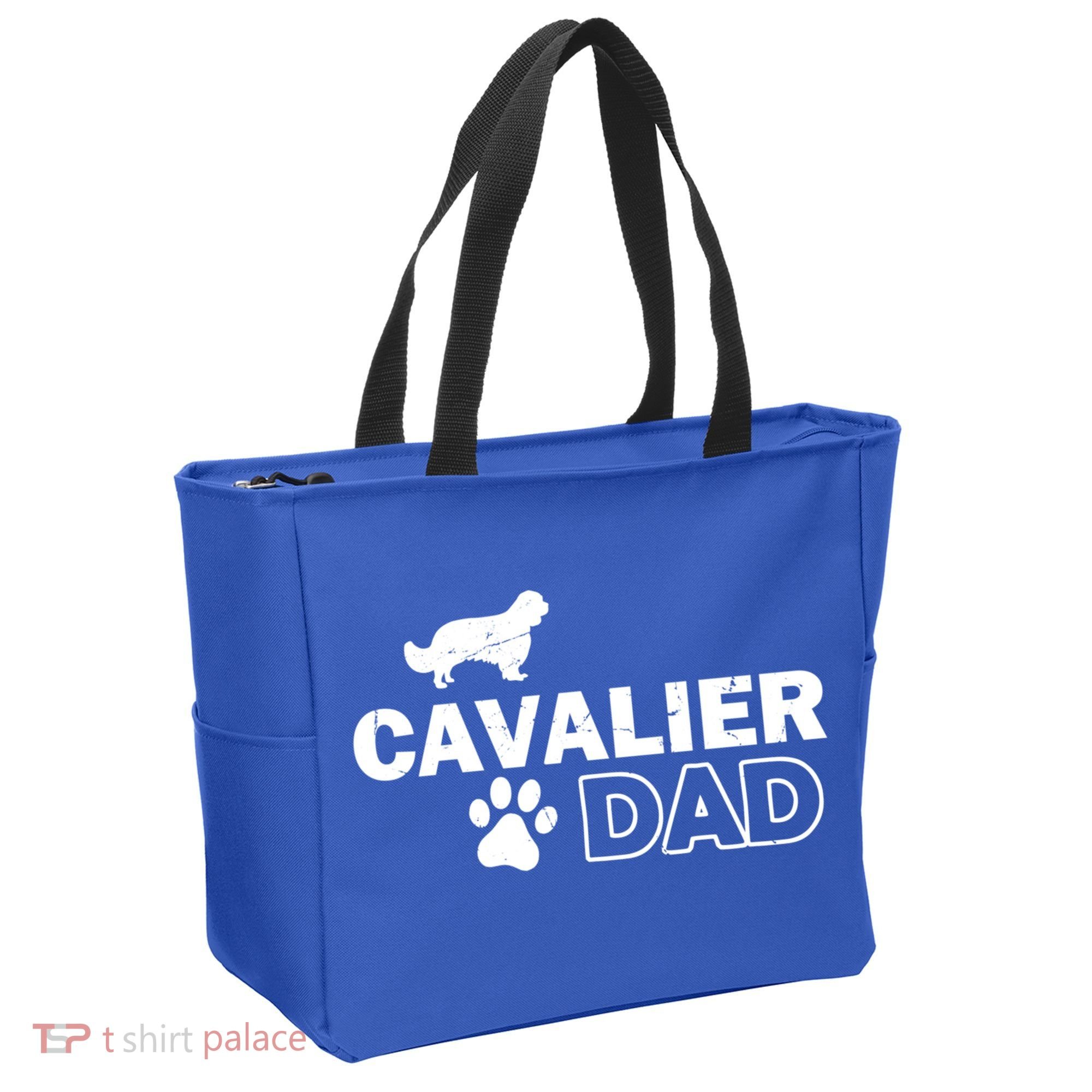 Cavalier Dad Funny Cute Dog Owner Adopt Rescue Fathers Day Gift Tote Bag