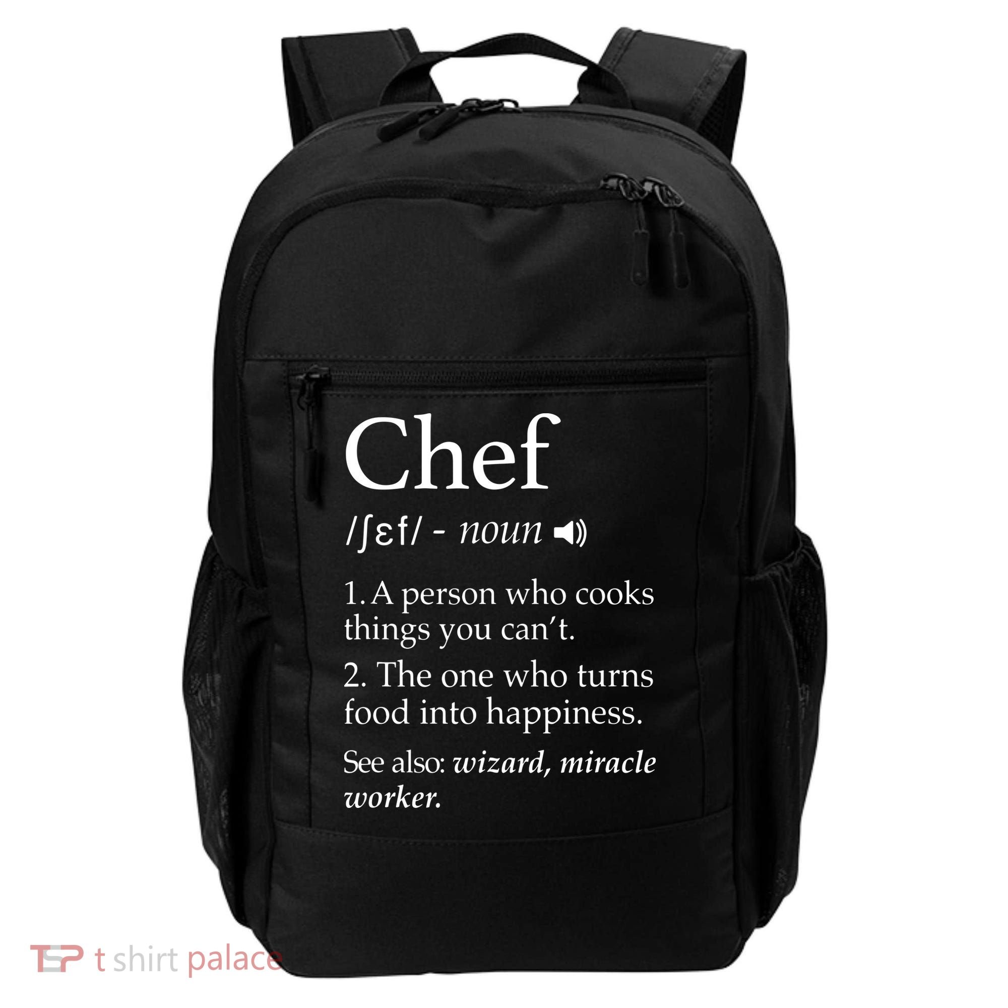 Chef Definition Funny Line Saying Cook Cooking Gifts Chefs Backpack