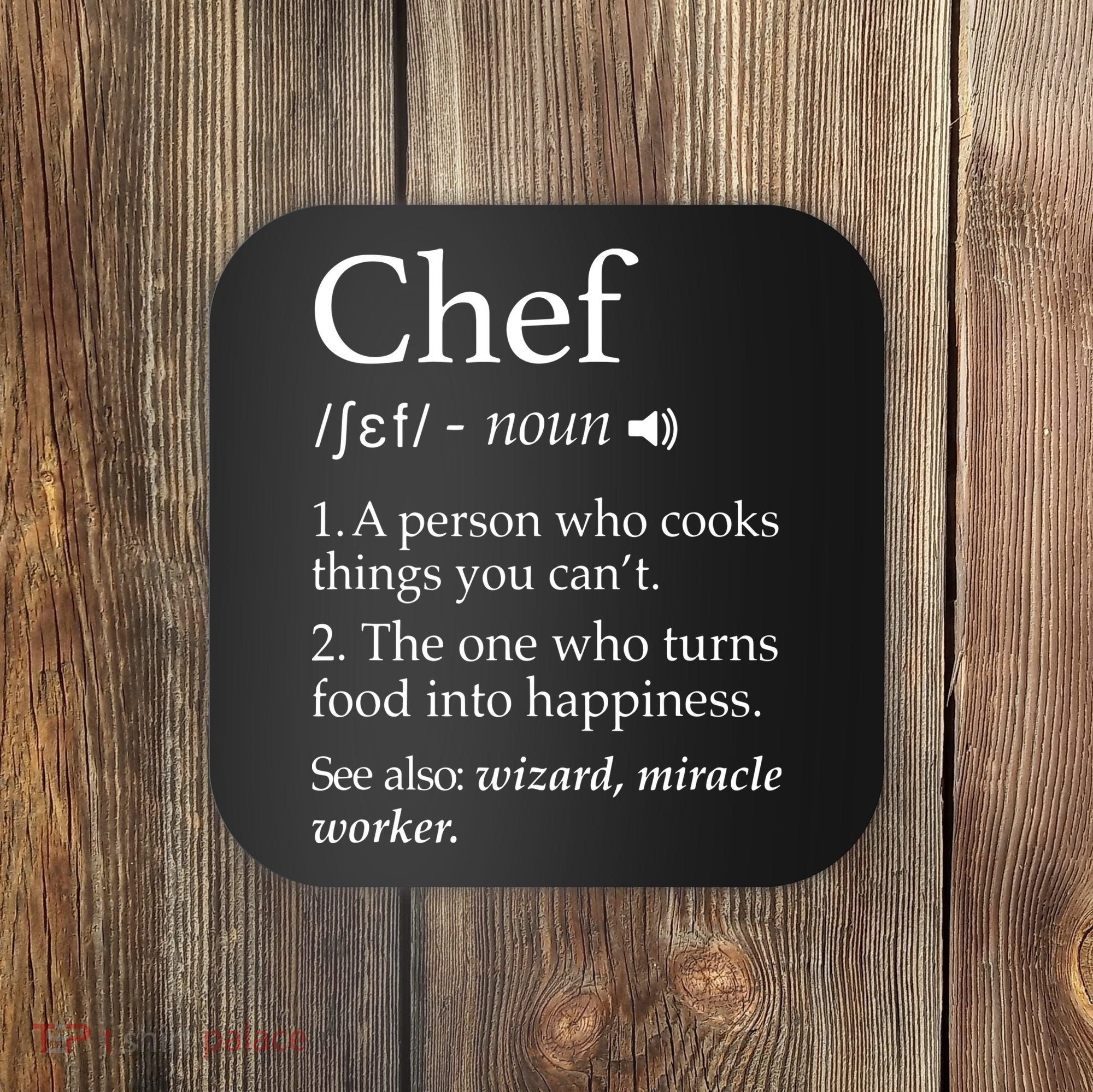 Chef Definition Funny Line Saying Cook Cooking Gifts Chefs Coaster