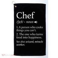 Chef Definition Funny Line Saying Cook Cooking Gifts Chefs Golf Towel thumb 0