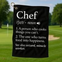 Chef Definition Funny Line Saying Cook Cooking Gifts Chefs Golf Towel thumb 1