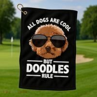 Cute Doodle For Men Women Golden Doodle Labradoodle Dog Golf Towel thumb 1