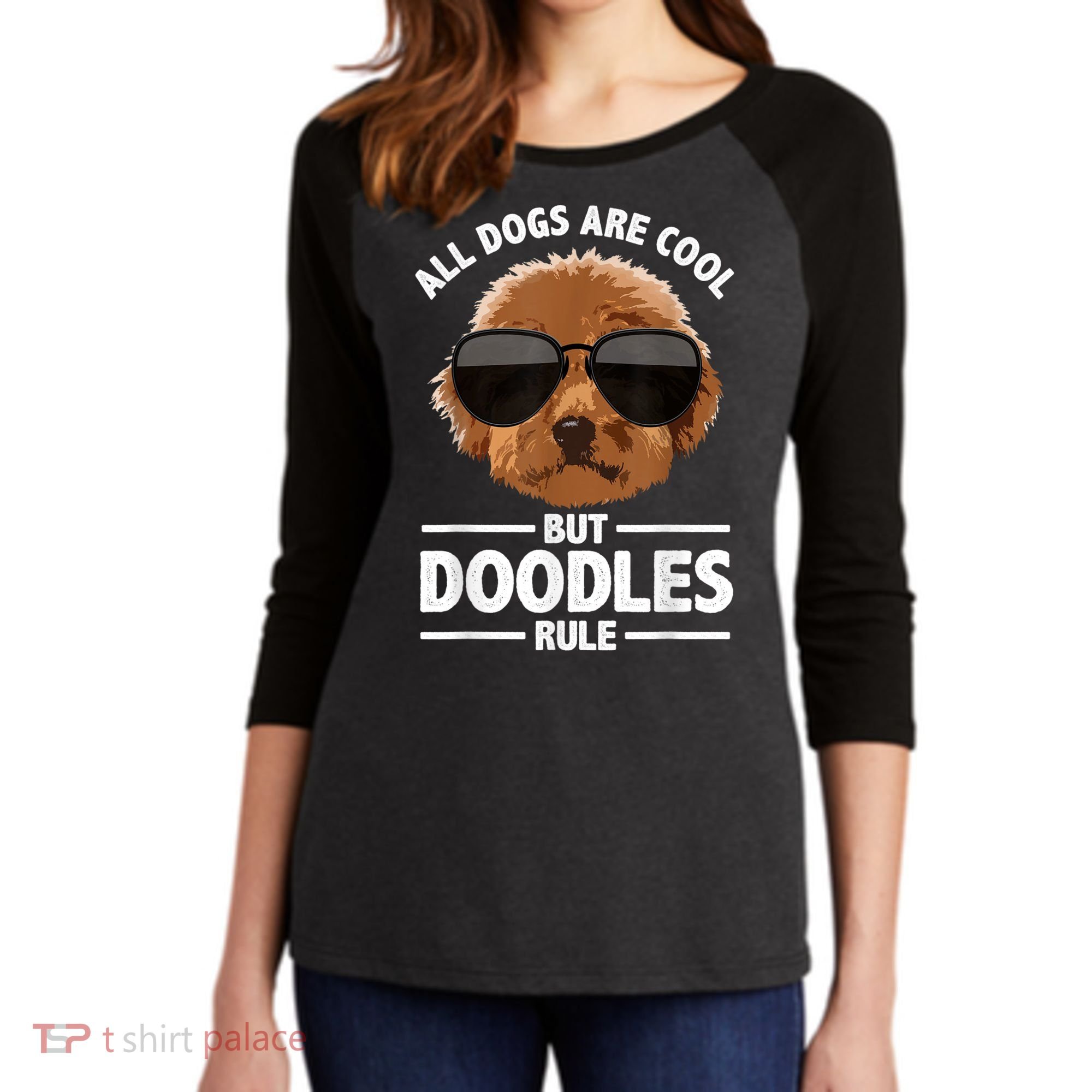 Cute Doodle For Men Women Golden Doodle Labradoodle Dog Women's Tri-Blend 3/4-Sleeve Raglan Shirt