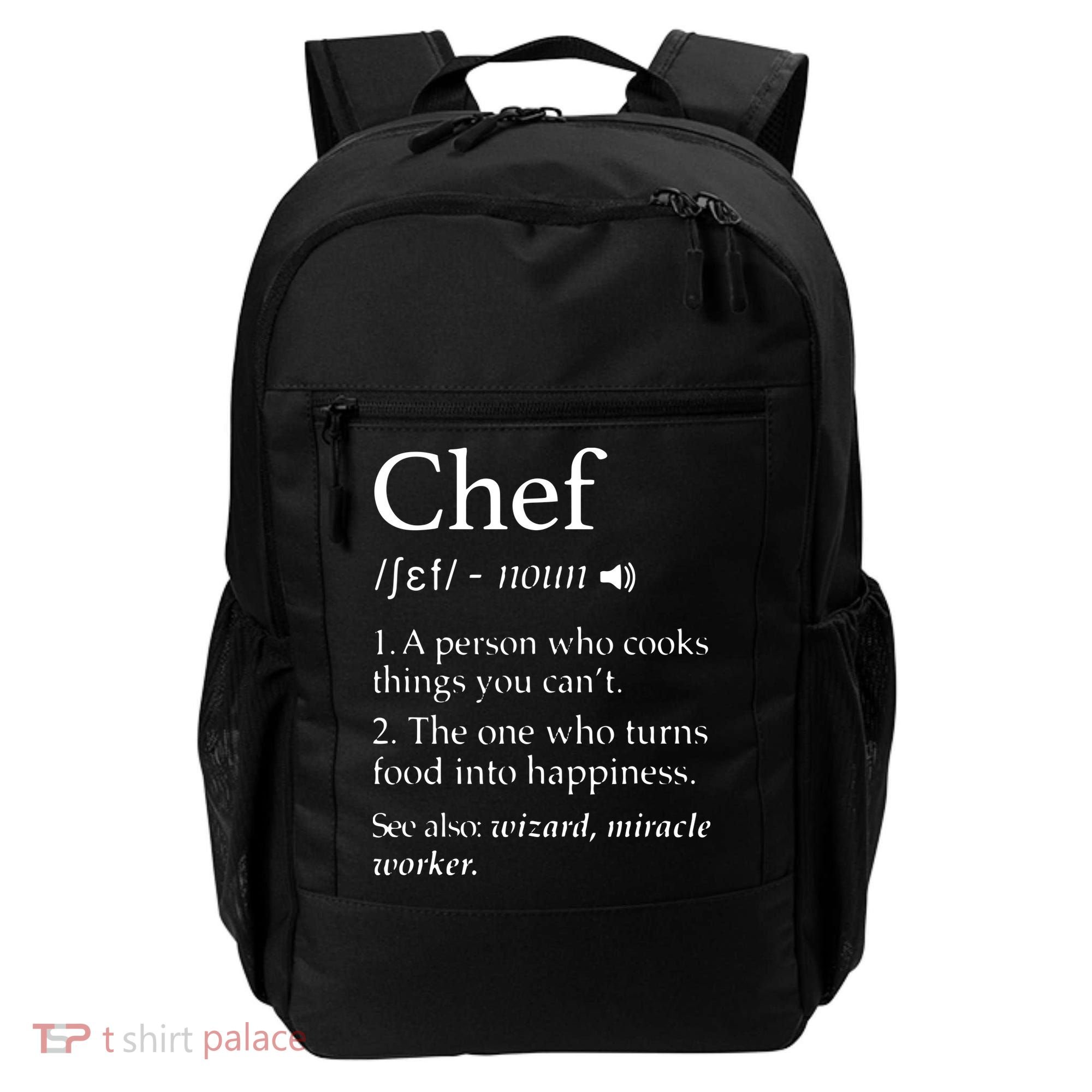 Chef Definition Funny Line Saying Cook Cooking Gifts Chefs Backpack