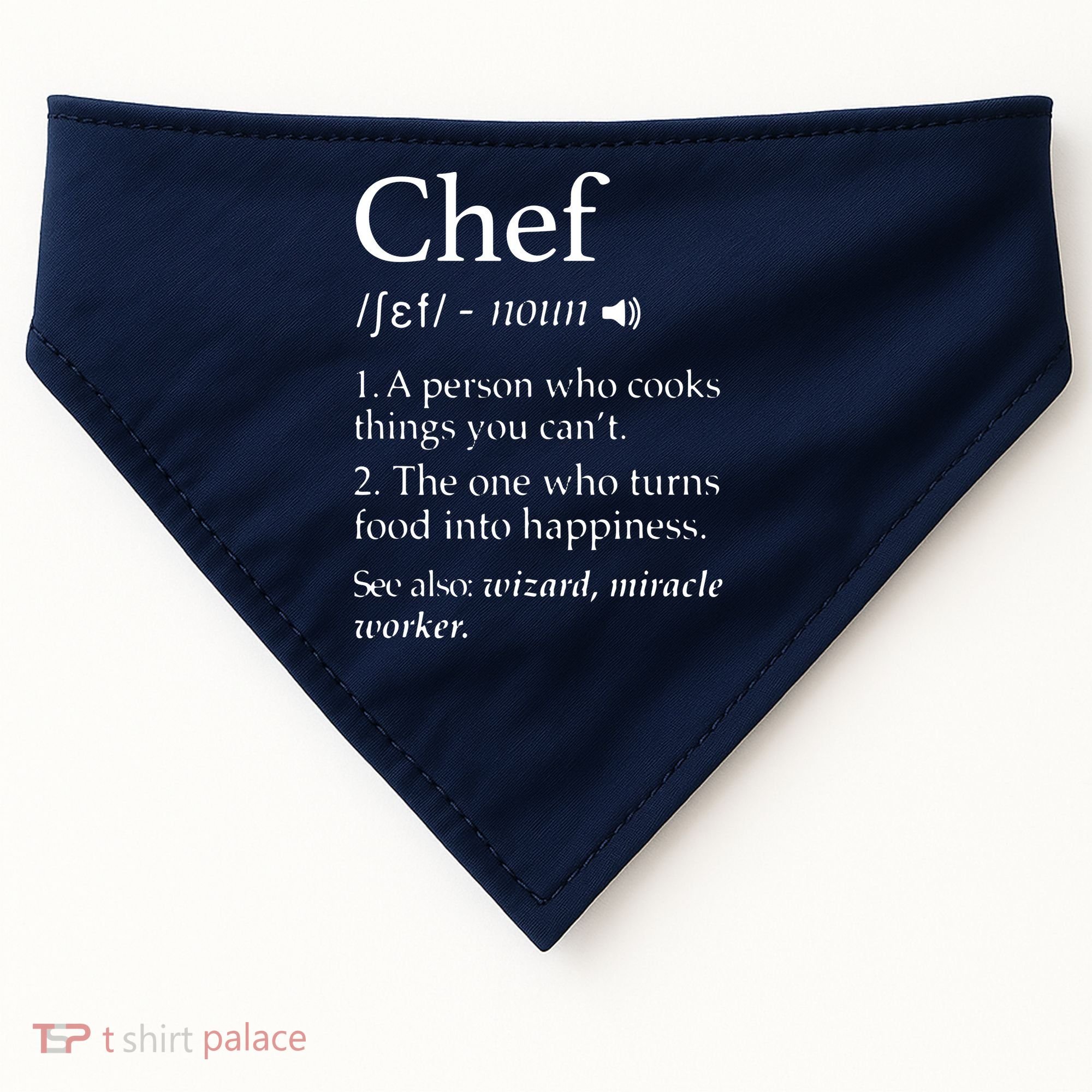 Chef Definition Funny Line Saying Cook Cooking Gifts Chefs USA-Made Doggie Bandana