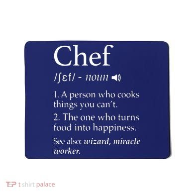 Chef Definition Funny Line Saying Cook Cooking Gifts Chefs Mousepad