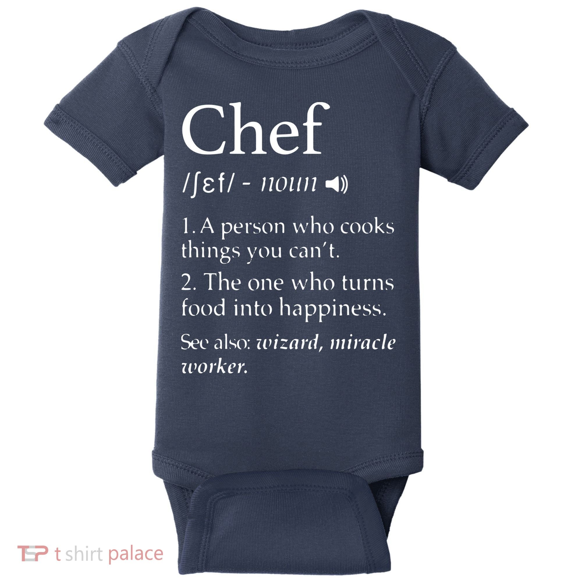 Chef Definition Funny Line Saying Cook Cooking Gifts Chefs Baby Bodysuit