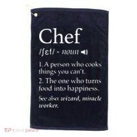 Chef Definition Funny Line Saying Cook Cooking Gifts Chefs Golf Towel thumb 0