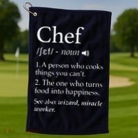 Chef Definition Funny Line Saying Cook Cooking Gifts Chefs Golf Towel thumb 1