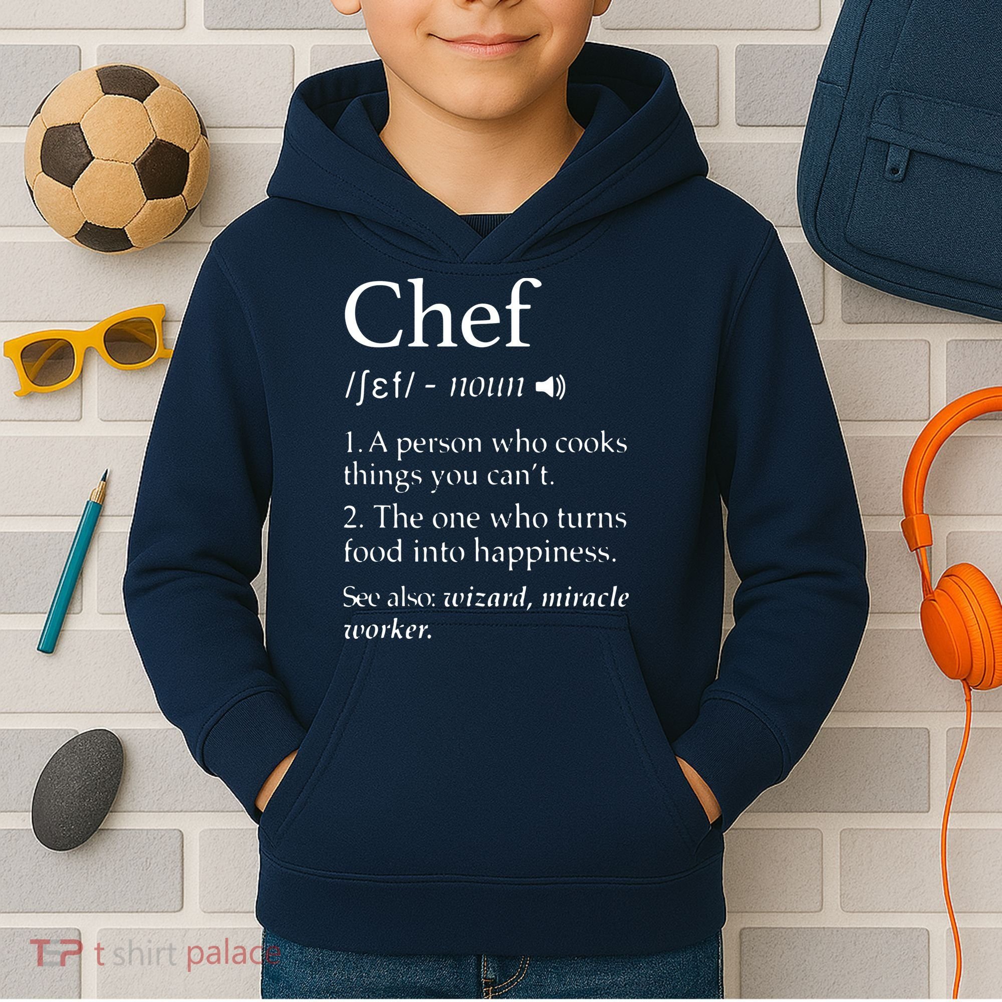 Chef Definition Funny Line Saying Cook Cooking Gifts Chefs Kids Hoodie