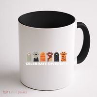 Celebrate Diversity Funny Cat Owner Gift For Cat Lover Paws Coffee Mug thumb 1