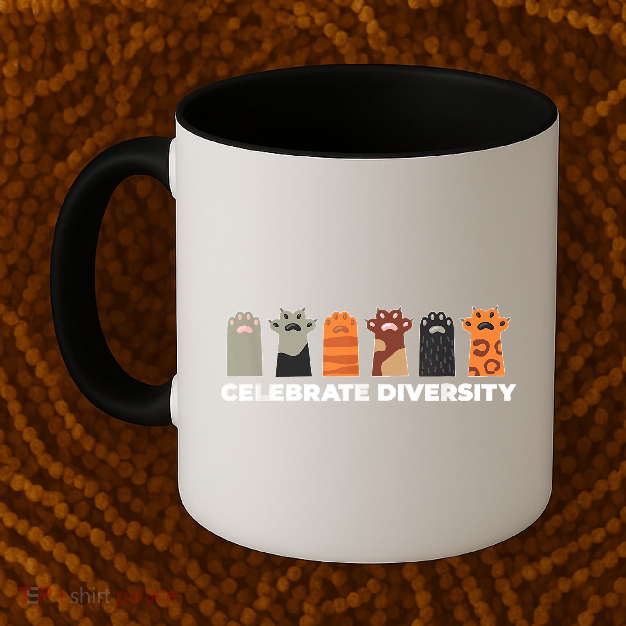 Celebrate Diversity Funny Cat Owner Gift For Cat Lover Paws Coffee Mug