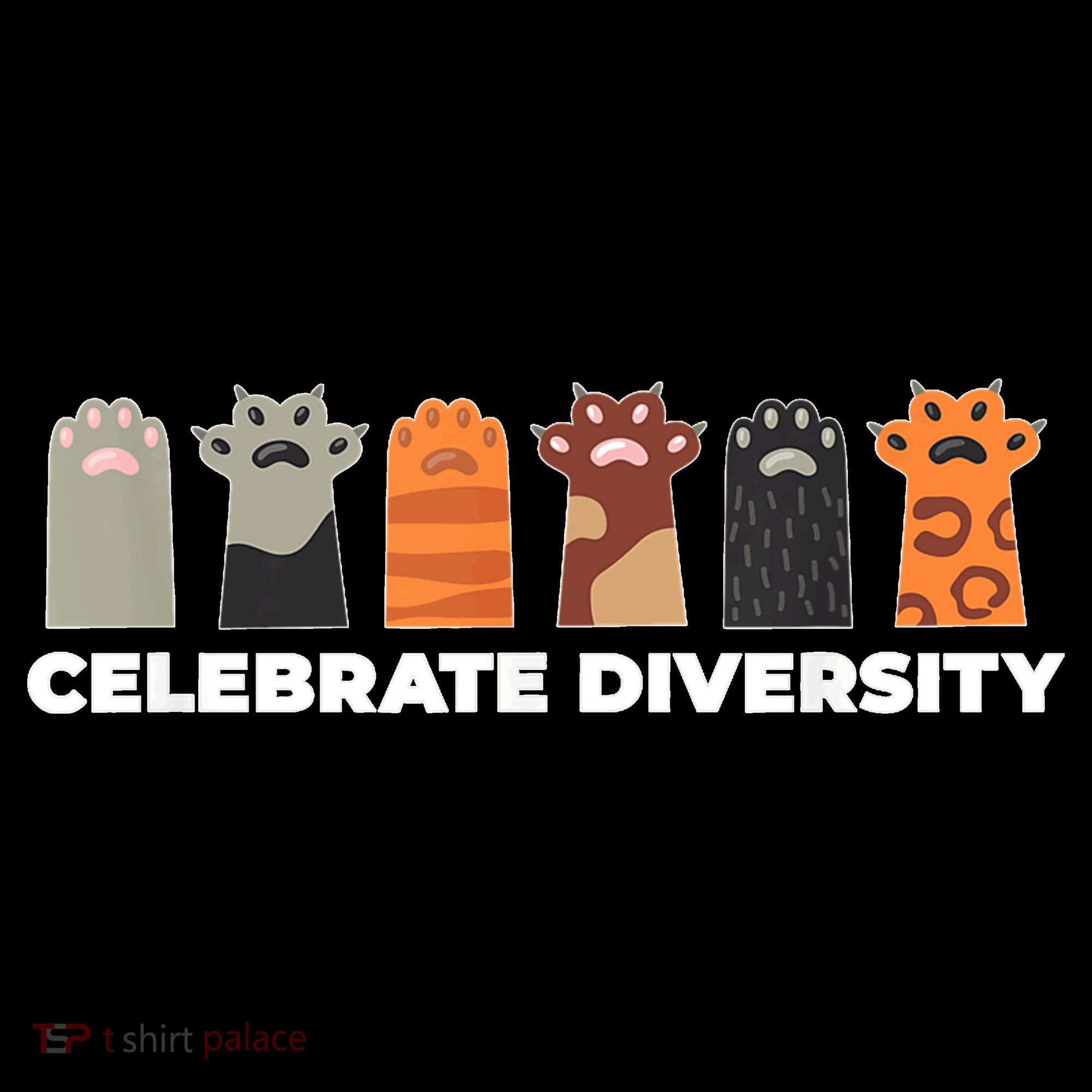 Celebrate Diversity Funny Cat Owner Gift For Cat Lover Paws Women's Hoodie