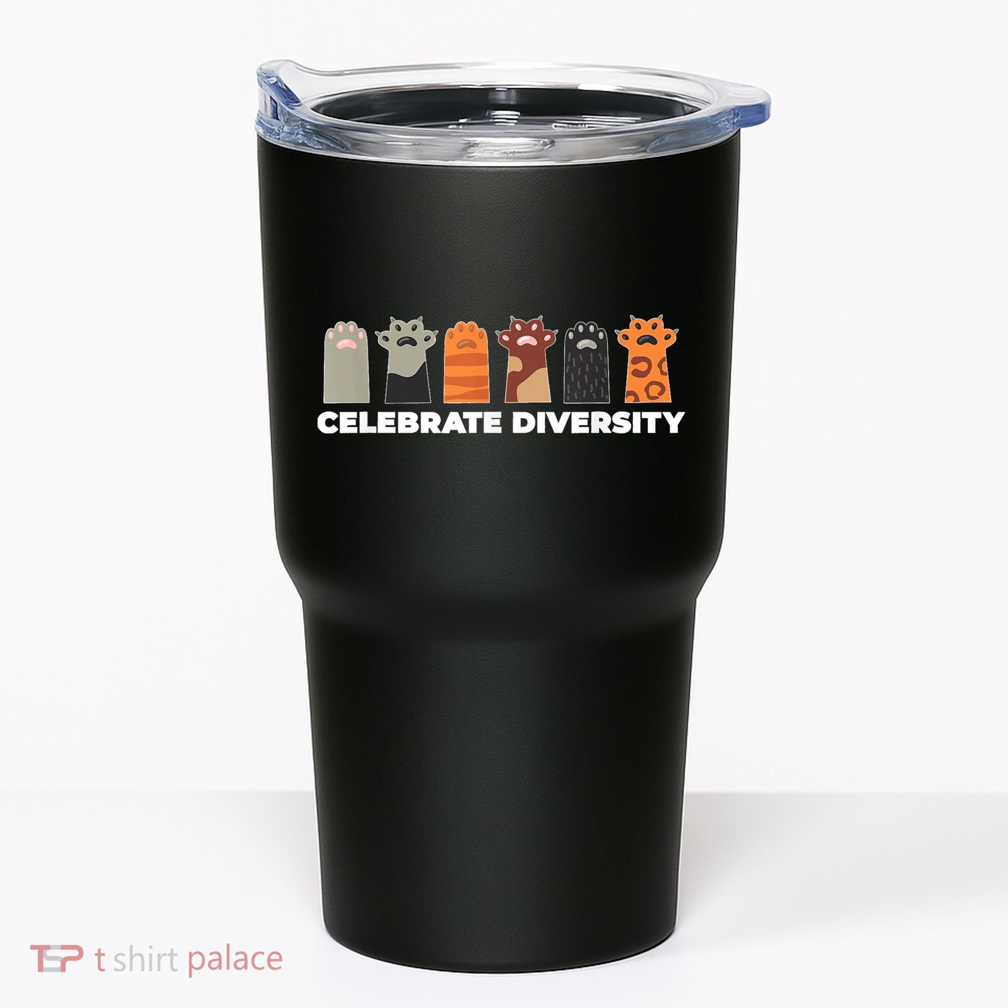 Celebrate Diversity Funny Cat Owner Gift For Cat Lover Paws Tumbler