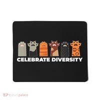 Celebrate Diversity Funny Cat Owner Gift For Cat Lover Paws Mousepad thumb 0