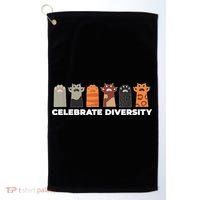 Celebrate Diversity Funny Cat Owner Gift For Cat Lover Paws Golf Towel thumb 0