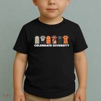Celebrate Diversity Funny Cat Owner Gift For Cat Lover Paws Toddler T-Shirt thumb 2