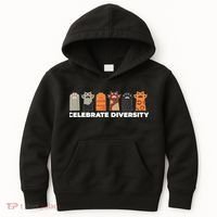 Celebrate Diversity Funny Cat Owner Gift For Cat Lover Paws Kids Hoodie thumb 0