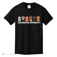Celebrate Diversity Funny Cat Owner Gift For Cat Lover Paws Kids T-Shirt thumb 0