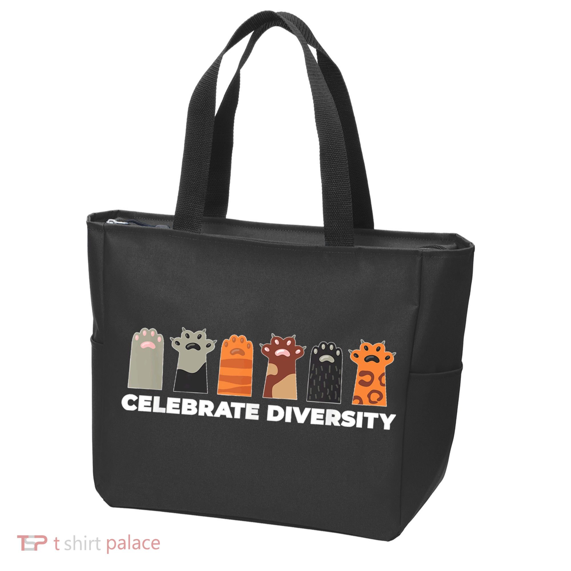 Celebrate Diversity Funny Cat Owner Gift For Cat Lover Paws Tote Bag